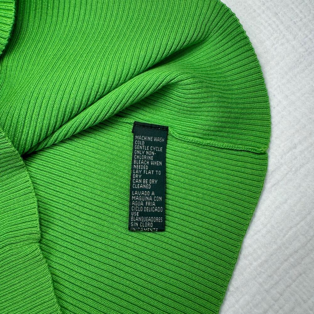 Lauren Ralph Lauren Sleeveless Top V-Neck Lime Green Women's Large Whimsy Y2K - Picture 13 of 16